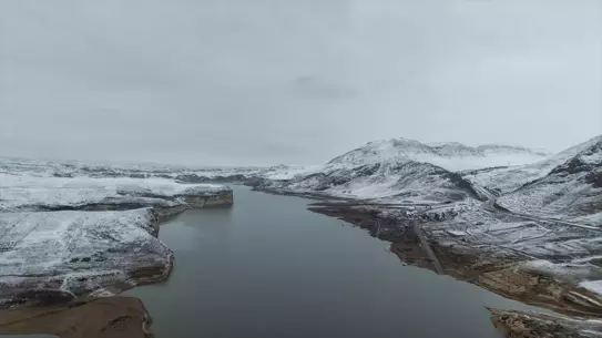 İlısu Barajı kar altında