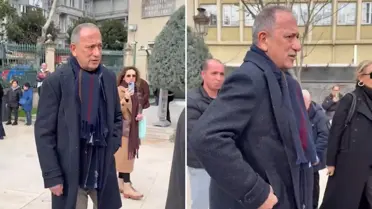 Fatih Altaylı'nın cenazedeki görüntüsü