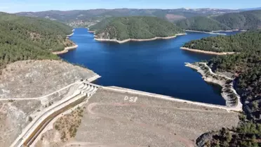 Çınarcık Barajı'nda düşen su seviyesi