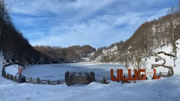 Ulugöl buzlu manzara detay fotoğrafı