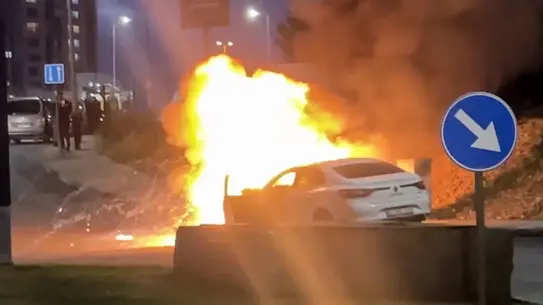 Yangın anında çekilen cep telefonu görüntüsü