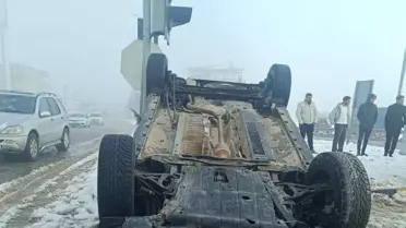 Kazanın meydana geldiği yolun görüntüsü