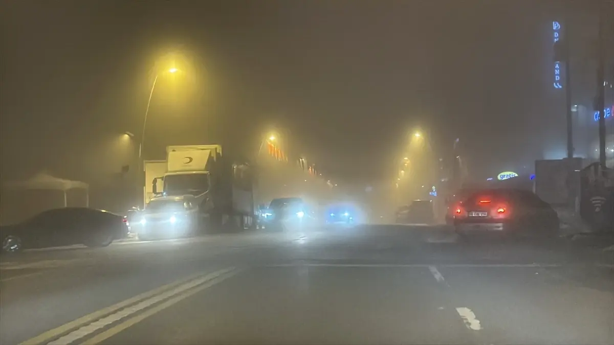 Erzurum'da Yoğun Sis Görüş Mesafesini 25 Metreye Düşürdü