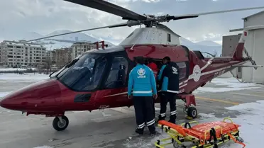 Şenkaya’da 94 Yaşındaki Hastanın Helikopterle Erzurum’a Hızlı Transferi