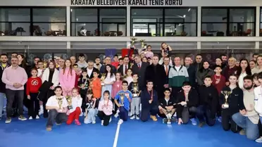 Karatay tenis maçlarından bir sahne