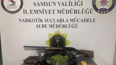 Operasyon sırasında ele geçirilen uyuşturucu ve silahlar