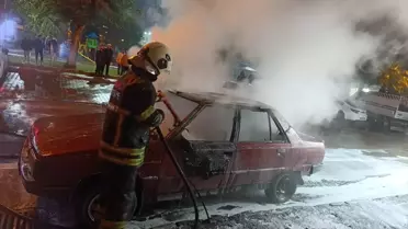 Yangının söndürülme anı