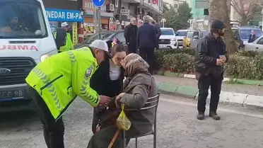 Gemlik’te 86 Yaşındaki Kadına Trafik Polisi İlk Yardımını Hızla Sağladı