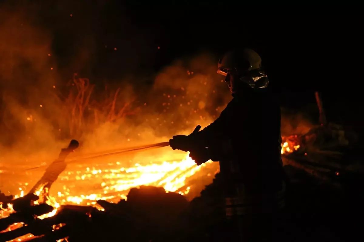 Kastamonu’da çıkan yangının görüntüsü