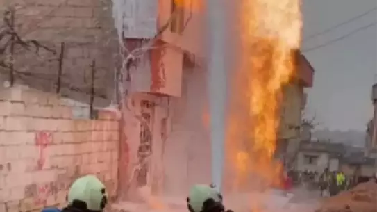 Kahramanmaraş'ta Altyapı Çalışması Sırasında Doğal Gaz Boru Hattında Patlama