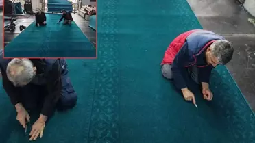 Tokyo Camii için hazırlanan yeni halıların detay görüntüsü