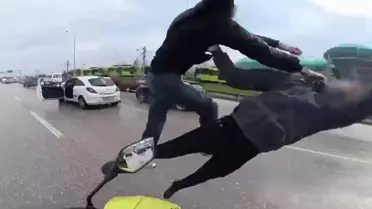 Kavga anında kaydedilen kask kamerası görüntüsü