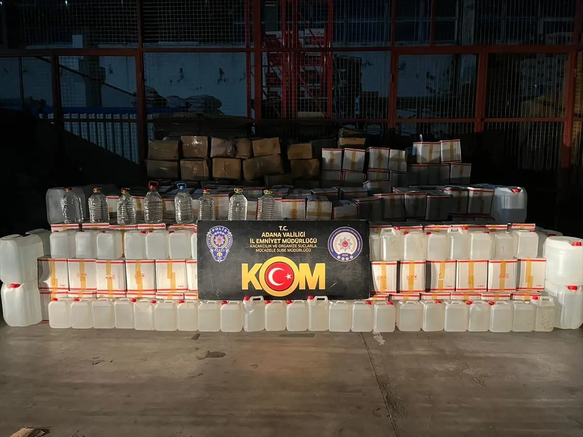 Yüreğir'de 21 Bin Litre Kaçak Alkol Operasyonu Sonuçlandı