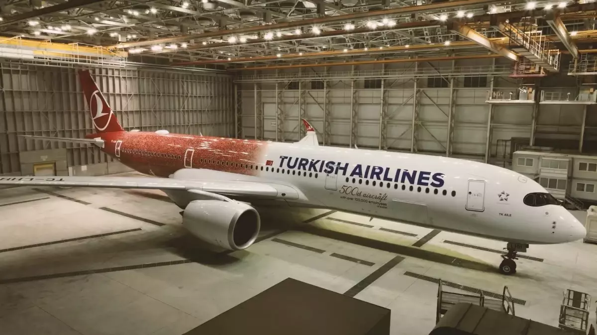 THY’nin 500. Uçağı “TK‑Aile” Giydirildi, Çalışanlar Duygularını Paylaştı