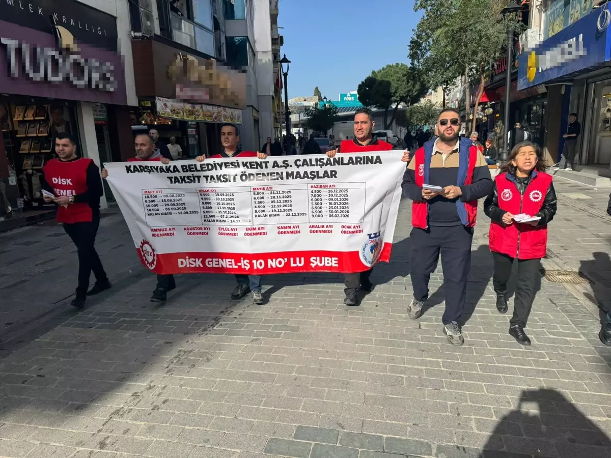 Karşıyaka'da Kent A.Ş. İşçileri Maaş İhtilafı Nedeniyle Yürüyüşe Çıktı