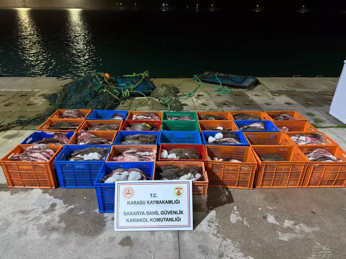 Karasu Sahillerinde 300 Kalkan Balığı Kaçak Operasyonu: 3 Milyon TL Değerinde Balık Ele Geçirildi