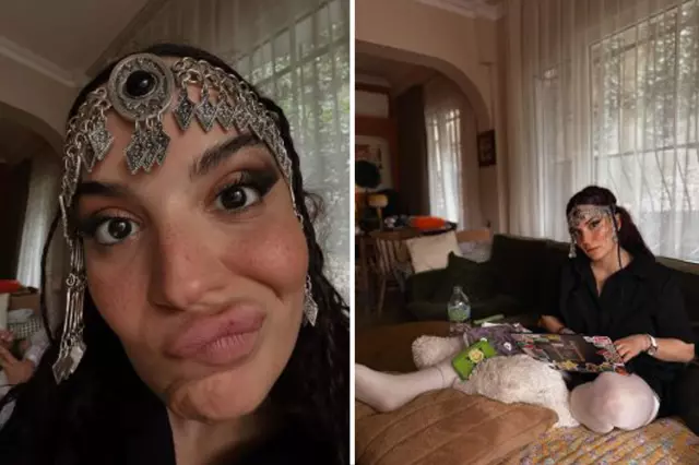 Ameliyat sonrası hastane odasındaki Aslı Bekiroğlu