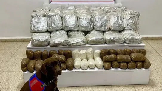 Ele geçirilen uyuşturucu maddelerin detaylı görüntüsü