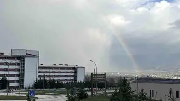 Bolu’da Yağmur Sonrası Gökyüzünü Renklendiren Gökkuşağı